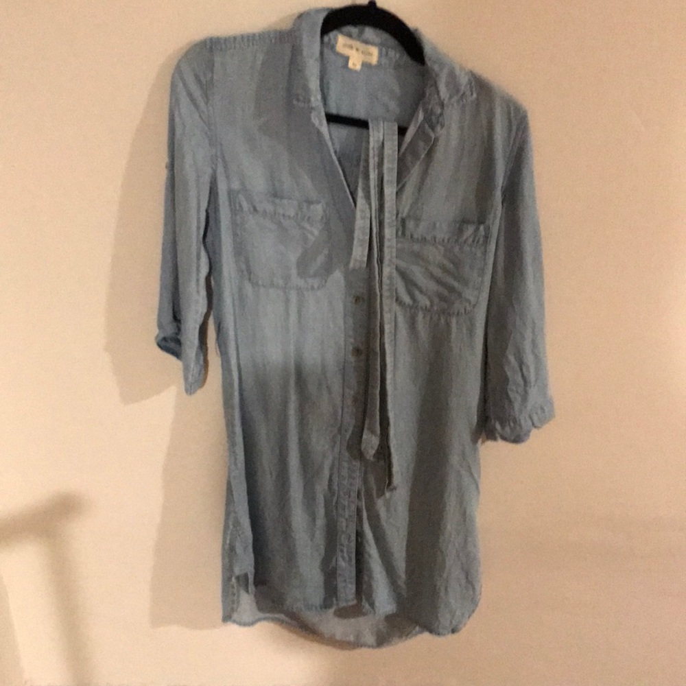 Cloth and stone chambray shirt dress xs